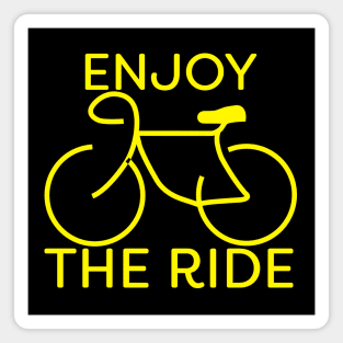 Enjoy The Ride Bike Yellow Cyclist Gift Magnet